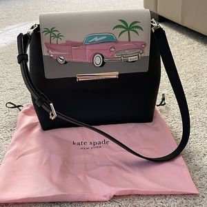 Kate Spade pink Cadillac/ black convertible bag